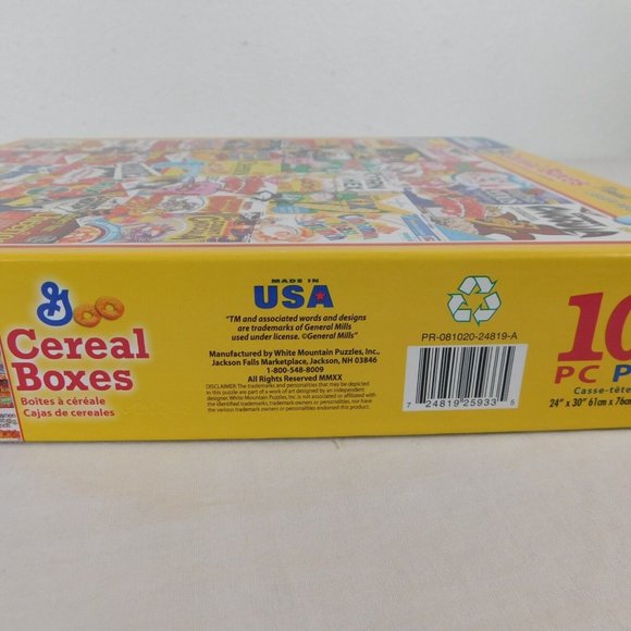 White Mountain 1000 Pc General Mills Cereal Boxes Jigsaw Puzzle 24 x 30 COMPLETE - Picture 7 of 8